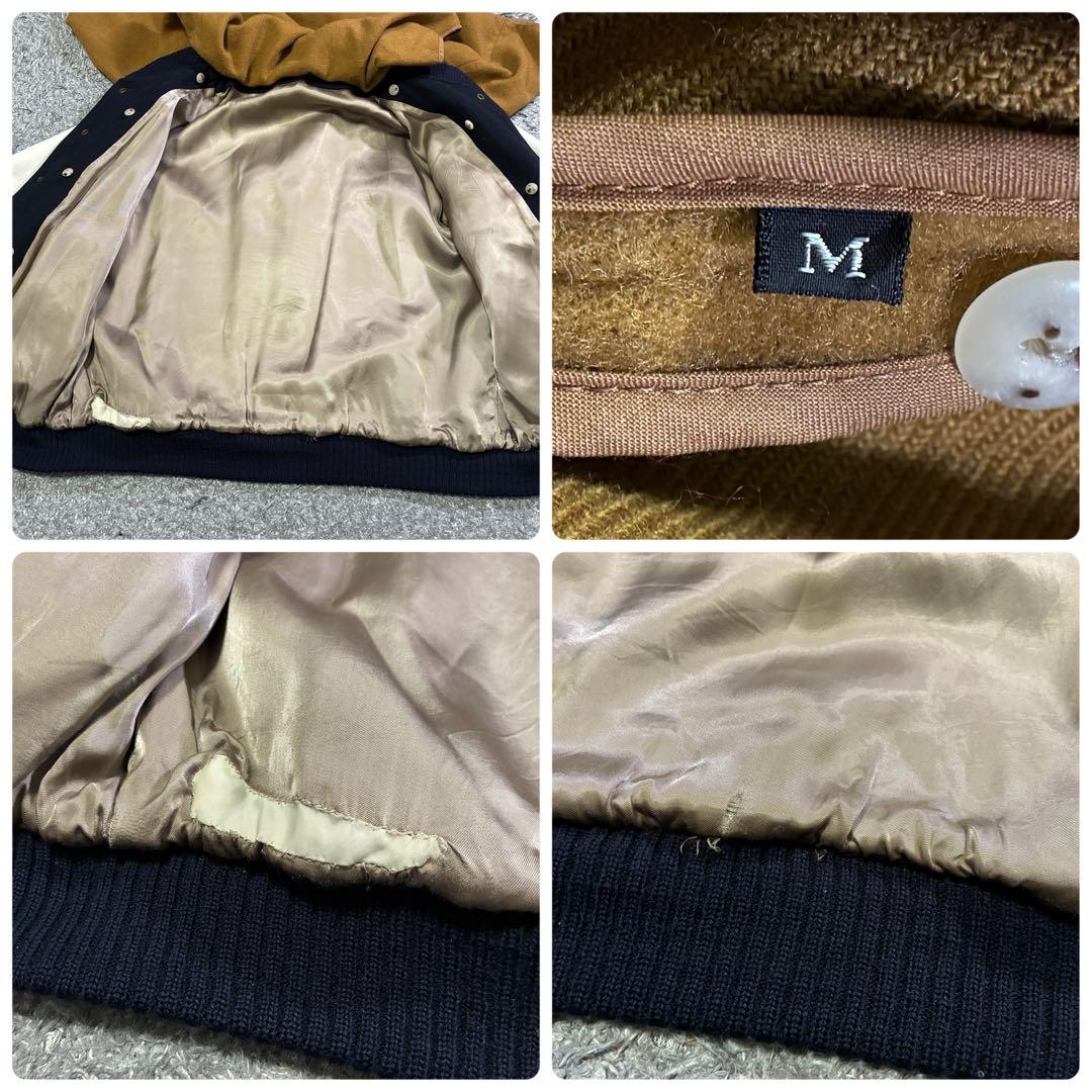 【良品】ケント スタジャン 刺繍 ワッペン 袖レザー ヴィンテージ ライナー M