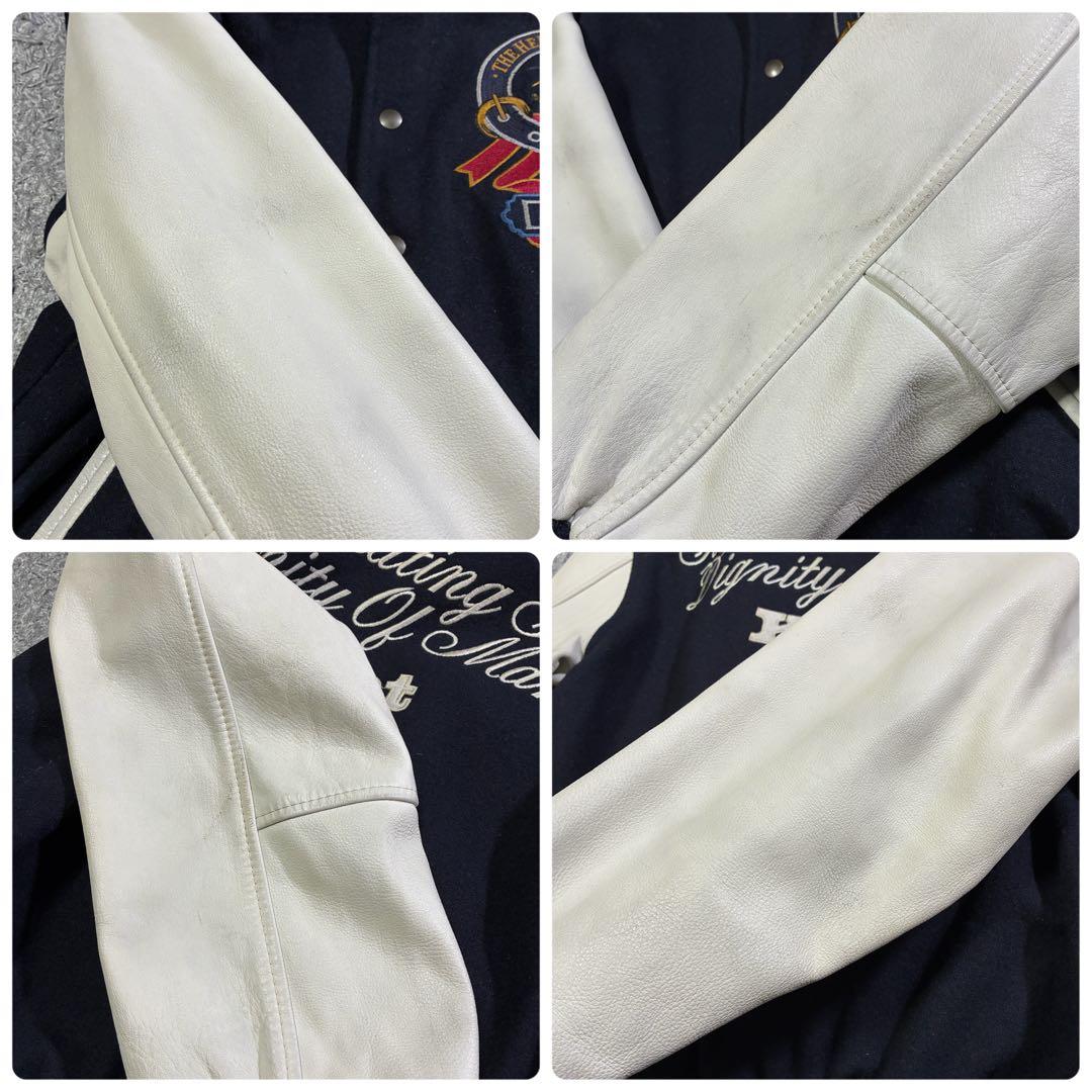 【良品】ケント スタジャン 刺繍 ワッペン 袖レザー ヴィンテージ ライナー M