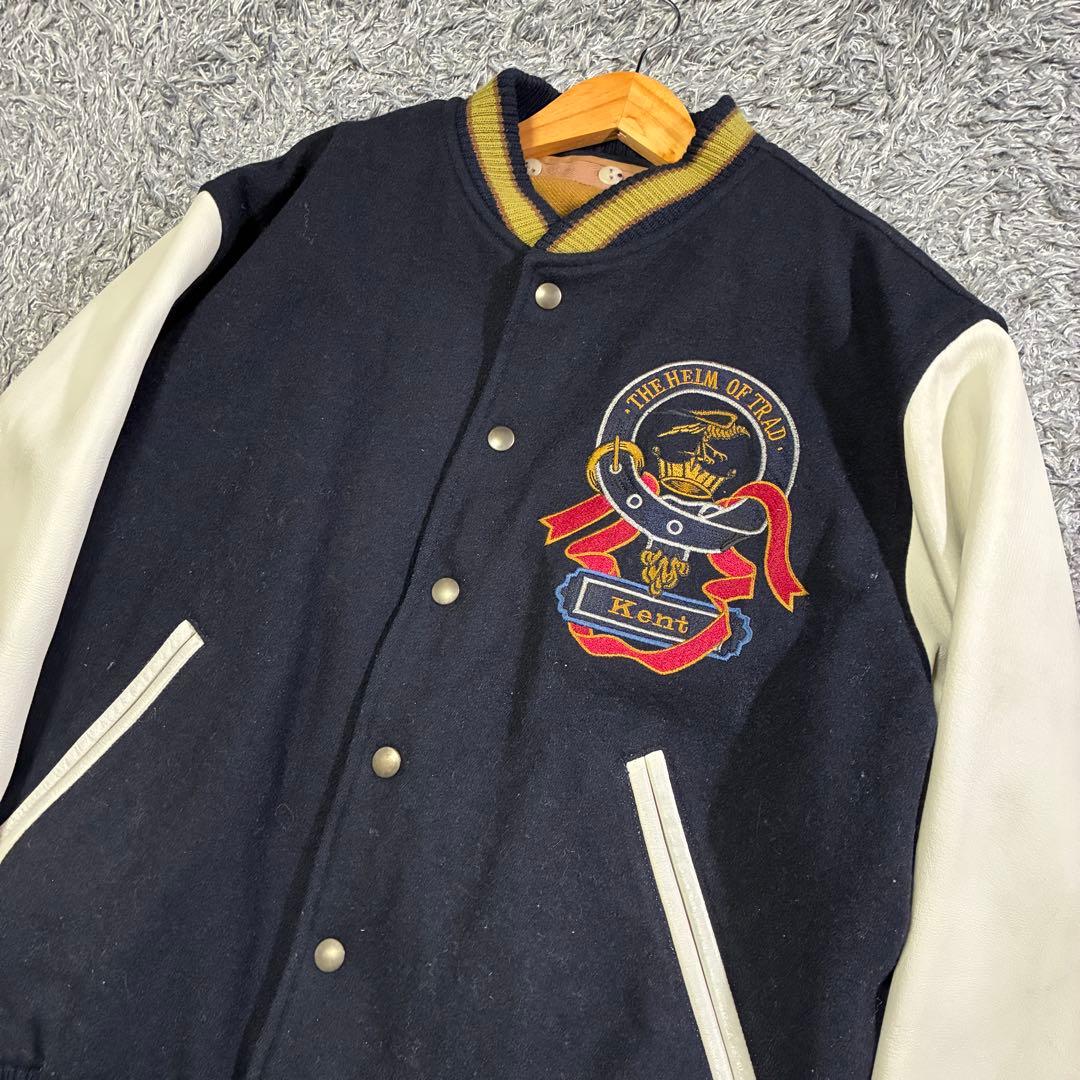 【良品】ケント スタジャン 刺繍 ワッペン 袖レザー ヴィンテージ ライナー M