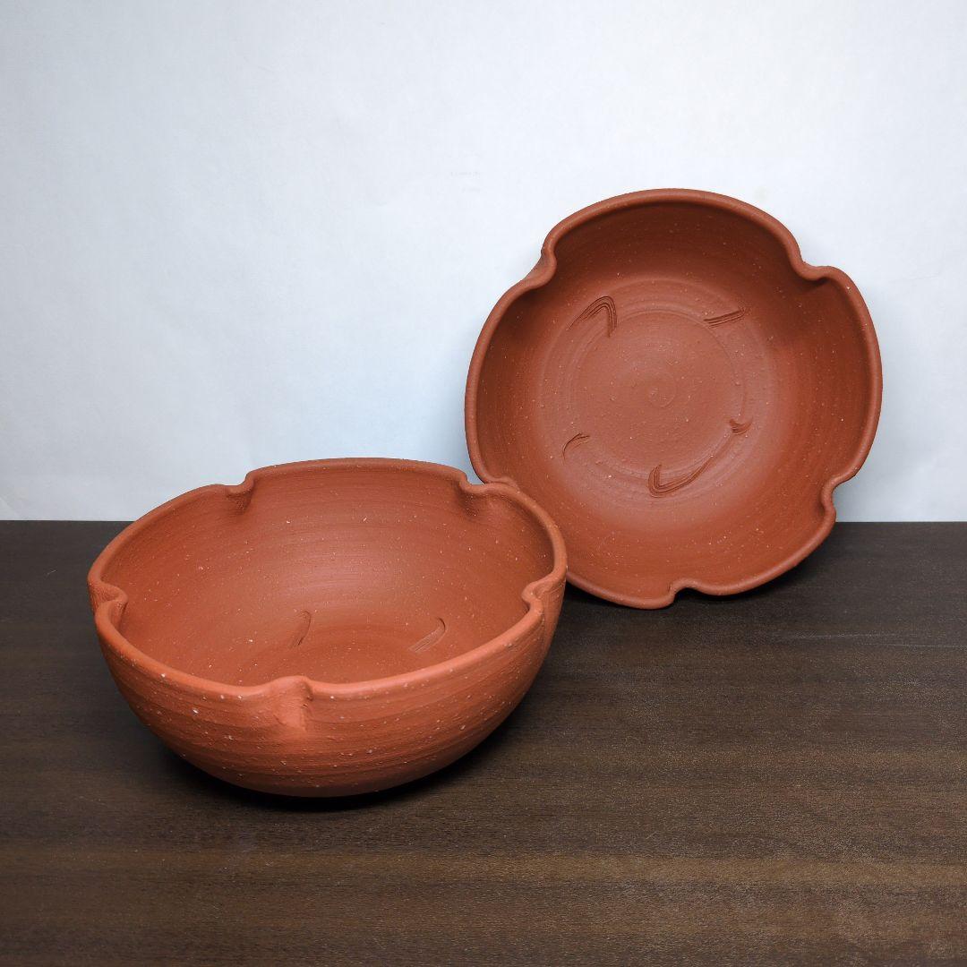 山田想 作 常滑焼 朱泥 鉢 二点セット