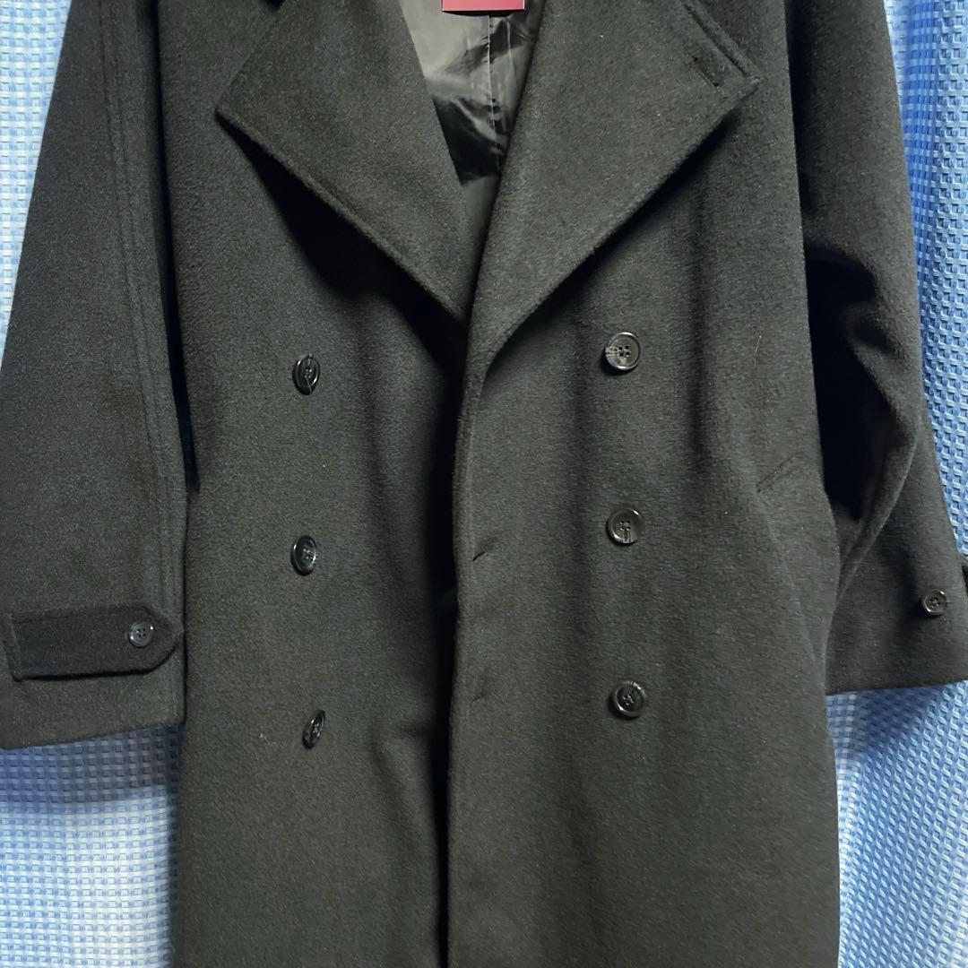 新品★ETELIO ウール混メルトンダブルチェスターコート S ブラック