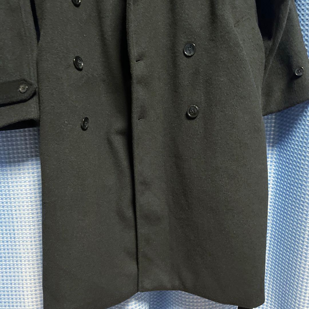 新品★ETELIO ウール混メルトンダブルチェスターコート S ブラック