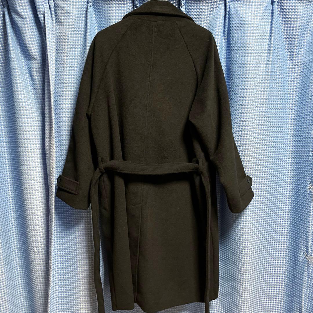 新品★ETELIO ウール混メルトンダブルチェスターコート S ブラック