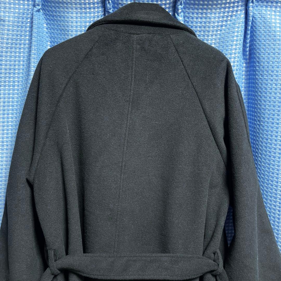 新品★ETELIO ウール混メルトンダブルチェスターコート S ブラック