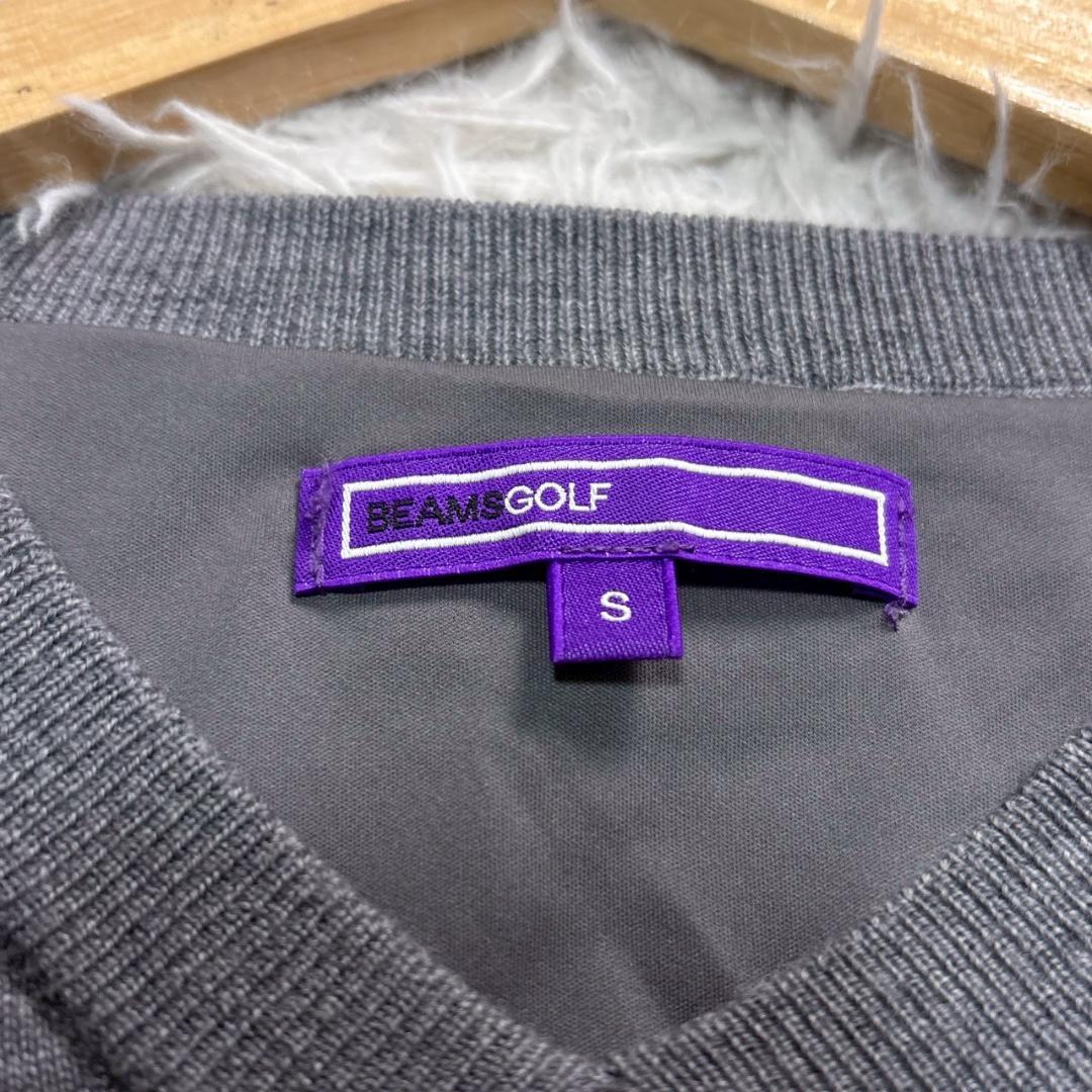 2021FW BEAMS GOLF グレー Vネックセーター S ウール