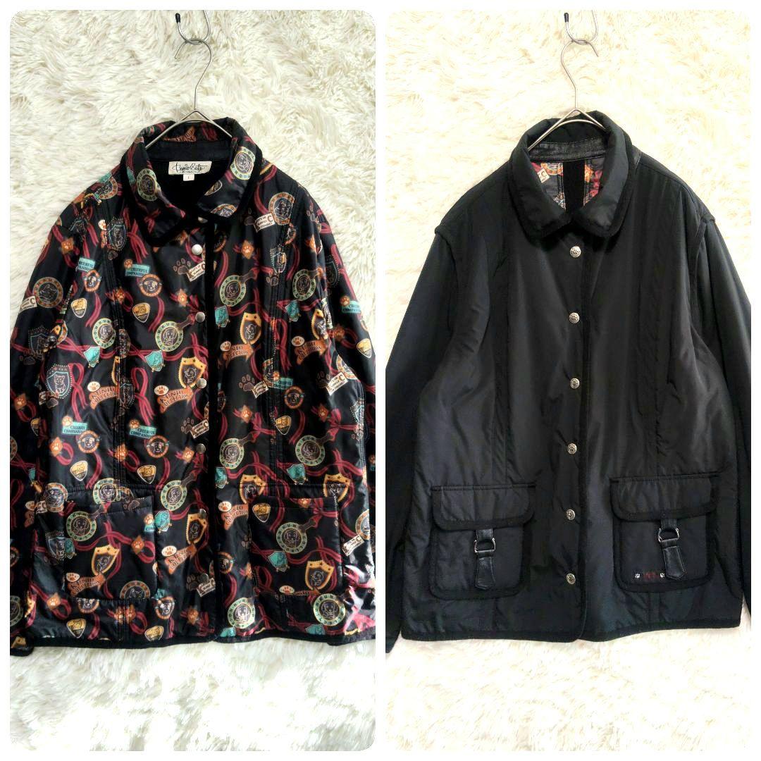 美品　クニオコレクション　犬　動物　総柄　リバーシブル　ジャケット　L