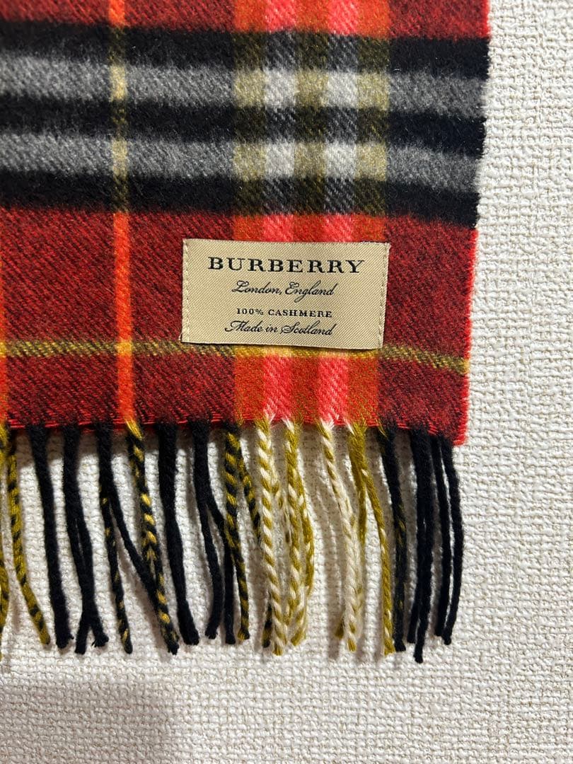 Burberry バーバリー　ノバチェック　フリンジ　マフラー　カシミヤ100%