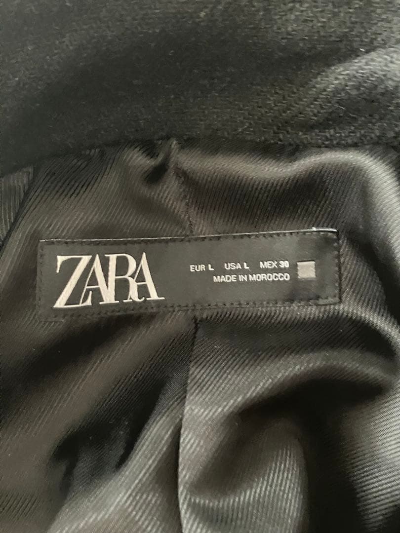 ZARA ダブルブレストコート　ブラック