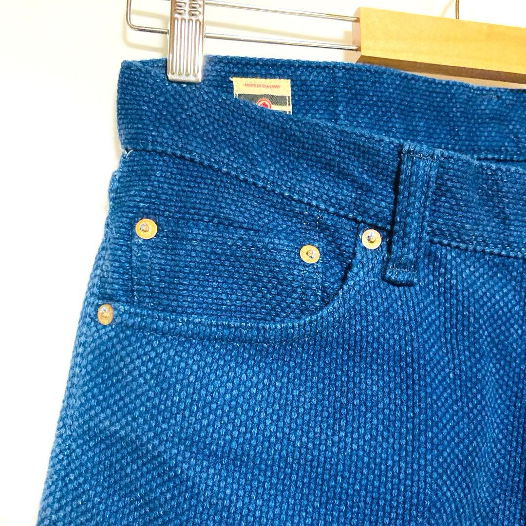 桃太郎ジーンズ W32 刺し子ナローテーラードパンツ M〜L相当 日本製