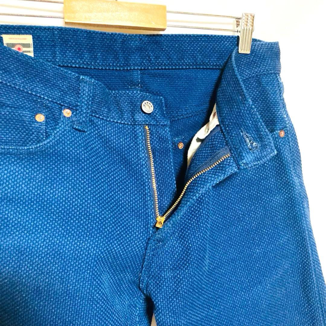 桃太郎ジーンズ W32 刺し子ナローテーラードパンツ M〜L相当 日本製