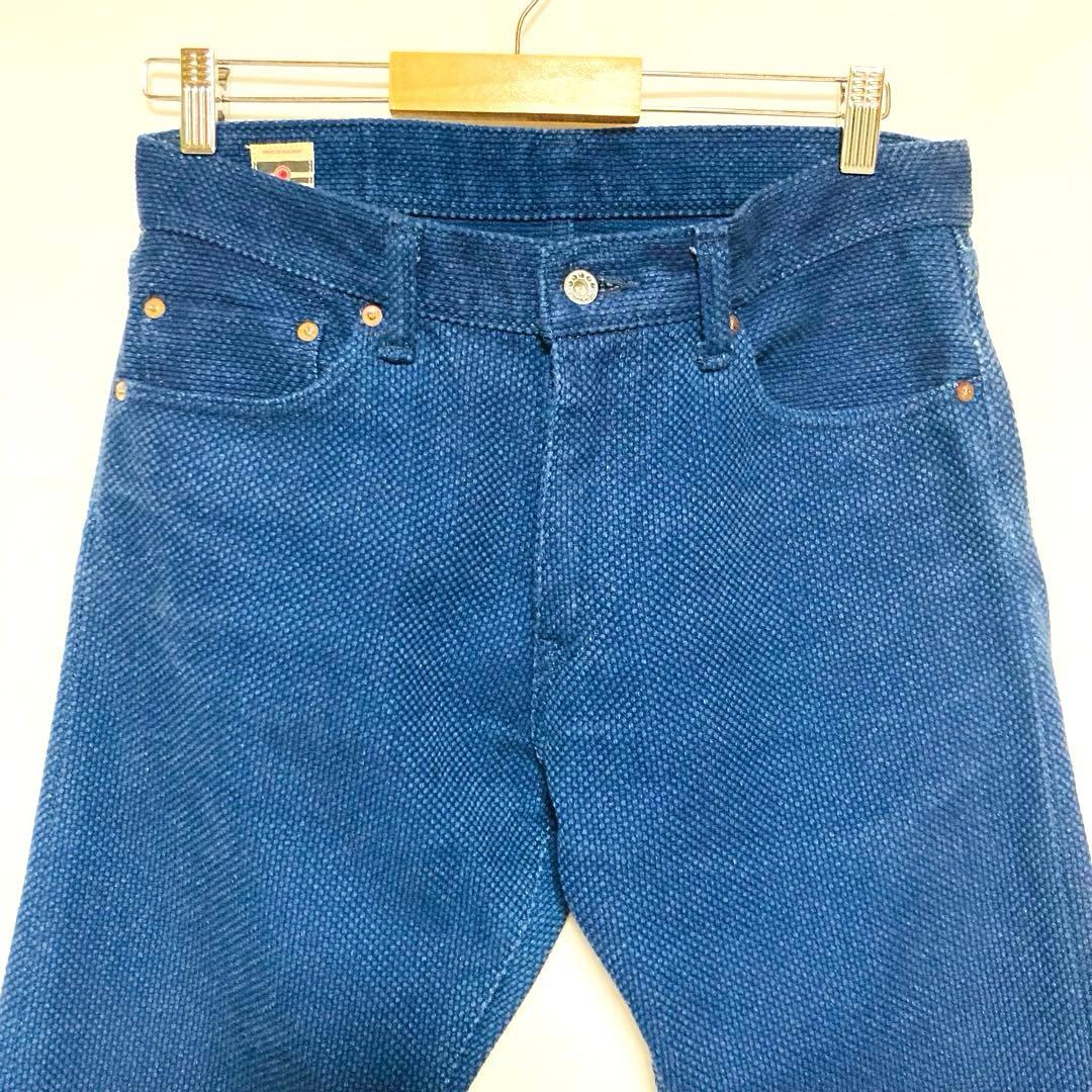 桃太郎ジーンズ W32 刺し子ナローテーラードパンツ M〜L相当 日本製