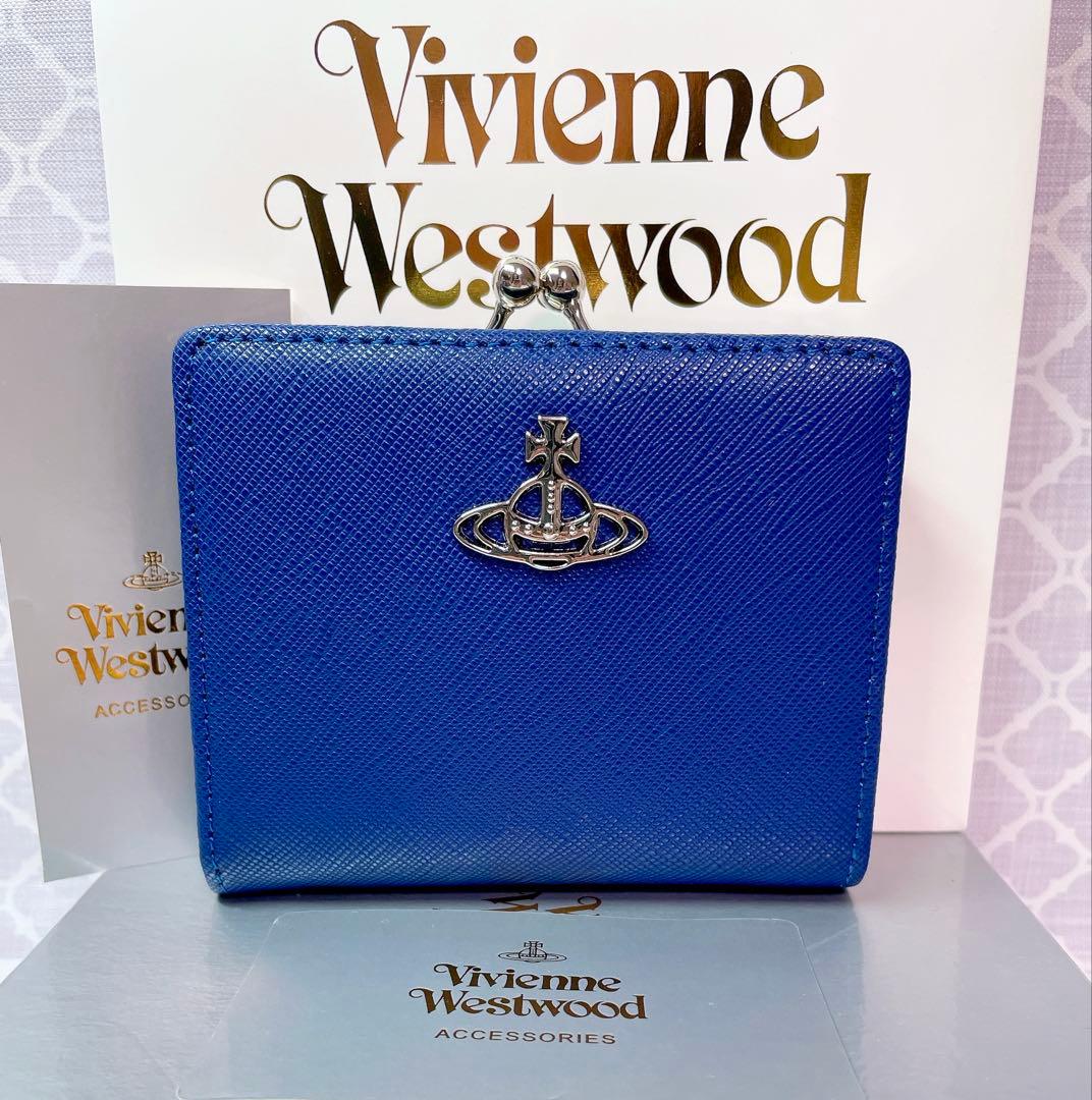 【最新◇ショッパー付】新品 ヴィヴィアン・ウエストウッド　2つ折り財布 ブルー