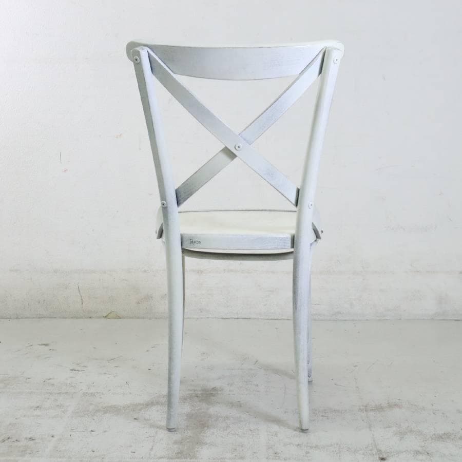 TON クロスバック ダイニングチェア アンティークホワイト 曲げ木 チェコ製3