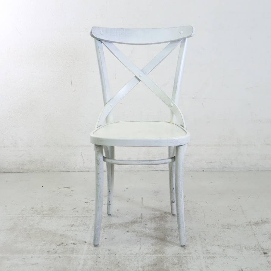 TON クロスバック ダイニングチェア アンティークホワイト 曲げ木 チェコ製3