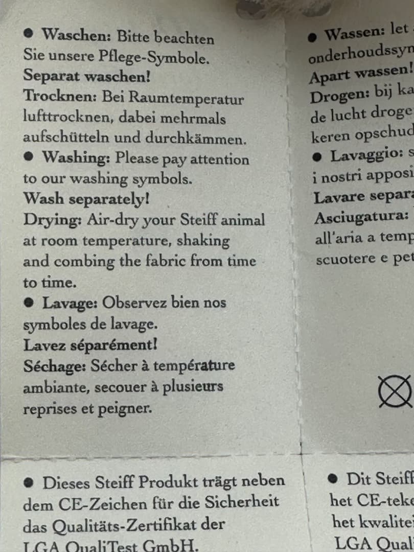 STEIFF パグ 犬のぬいぐるみ タグ付き 約30cm