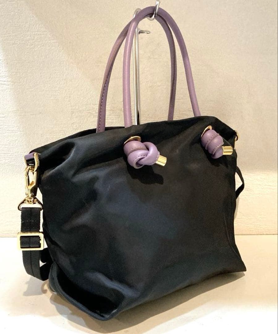 【美品】VIOLAd’ORO BIANCA トートバッグ S 2WAY 黒
