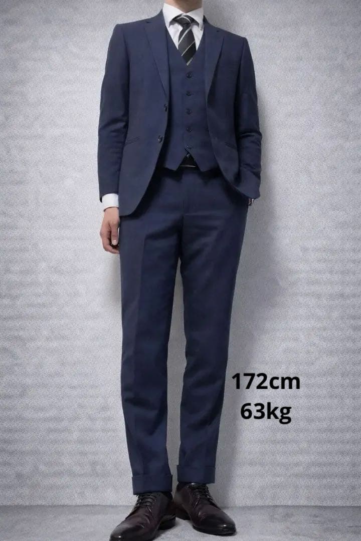 【即日発送】ORIHICA スーツ 3ピースセット メンズ ネイビー 美品