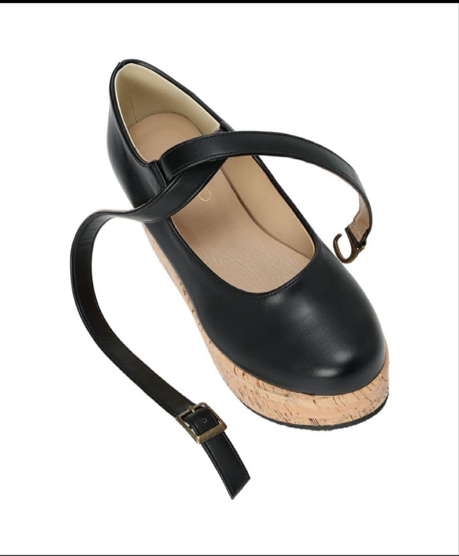 ★新品★フィント クロスストラップ厚底パンプス