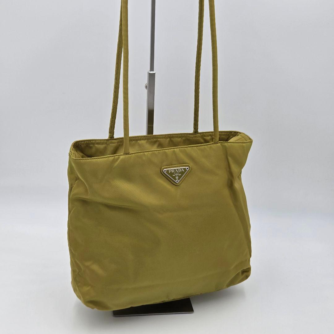 【美品】PRADA プラダ テスートナイロン　トートバッグ オリーブグリーン