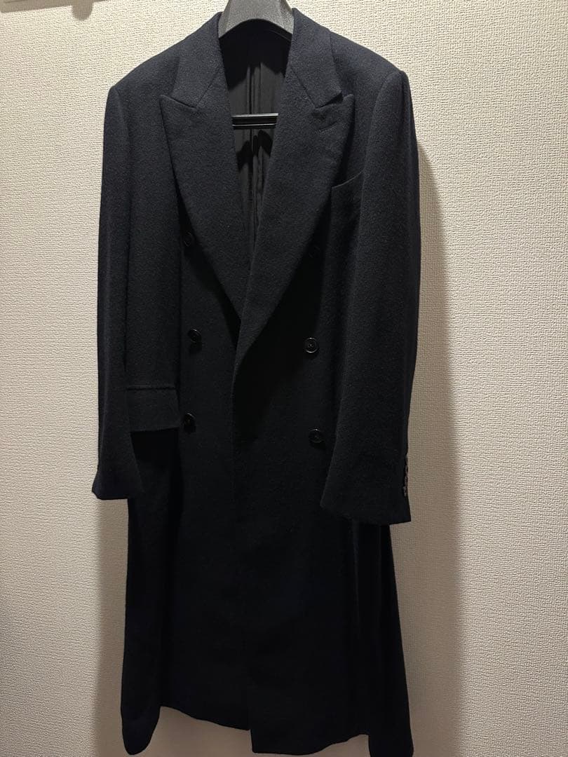 未使用品 COMOLI 22aw カシミヤダブルチェスターコート ネイビー　2