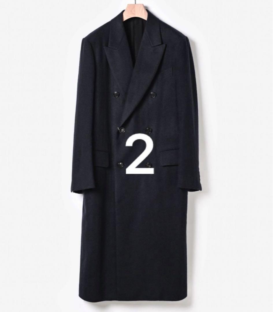 未使用品 COMOLI 22aw カシミヤダブルチェスターコート ネイビー　2
