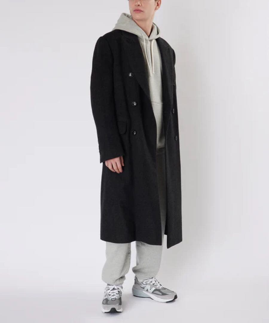 未使用品 COMOLI 22aw カシミヤダブルチェスターコート ネイビー　2