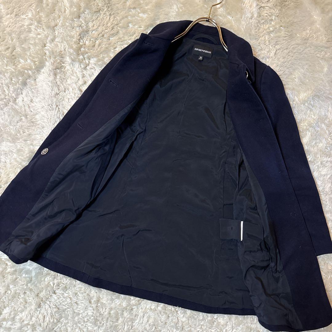 EMPORIO ARMANI ネイビー カシミア混　ウールコート 8A 130