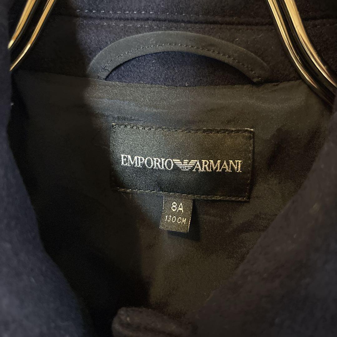 EMPORIO ARMANI ネイビー カシミア混　ウールコート 8A 130