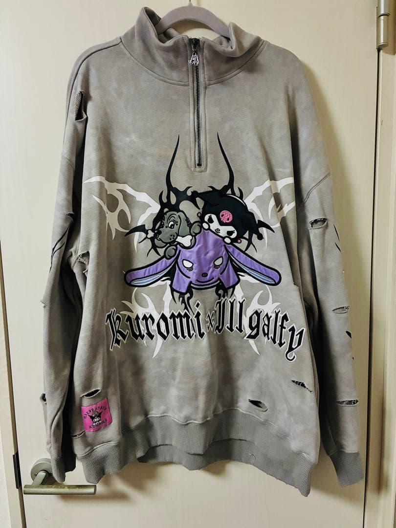 クロミ×GALFY/ガルフィー　長袖ハーフジップ　グレー