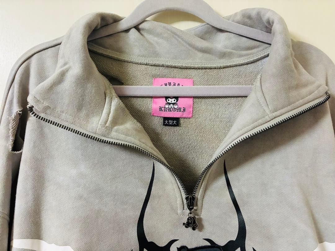 クロミ×GALFY/ガルフィー　長袖ハーフジップ　グレー