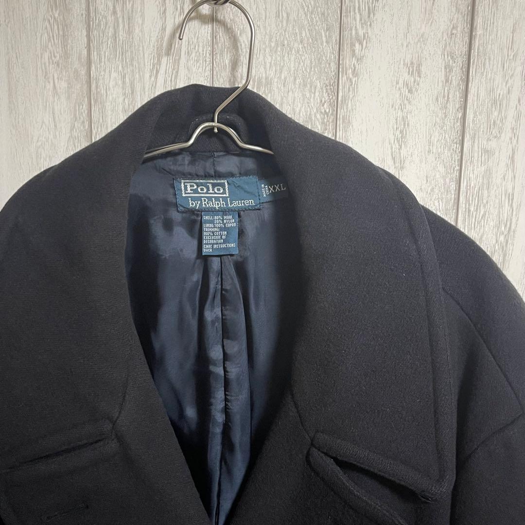 【レアサイズ】ポロラルフローレン Pコート ネイビー XXL
