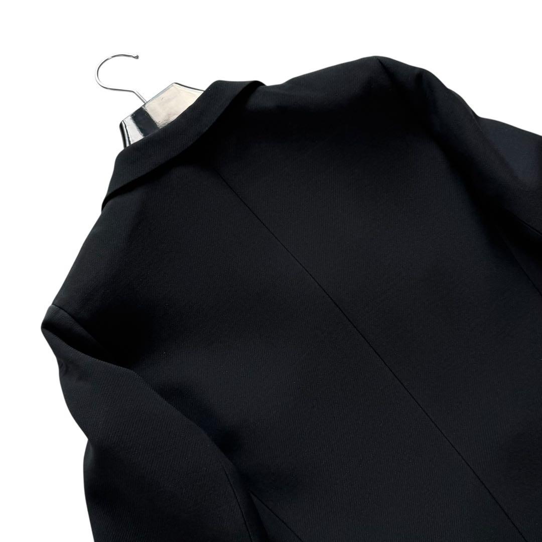 現行★クリスチャンディオール バージャケット ダブル ウールシルク 黒 46