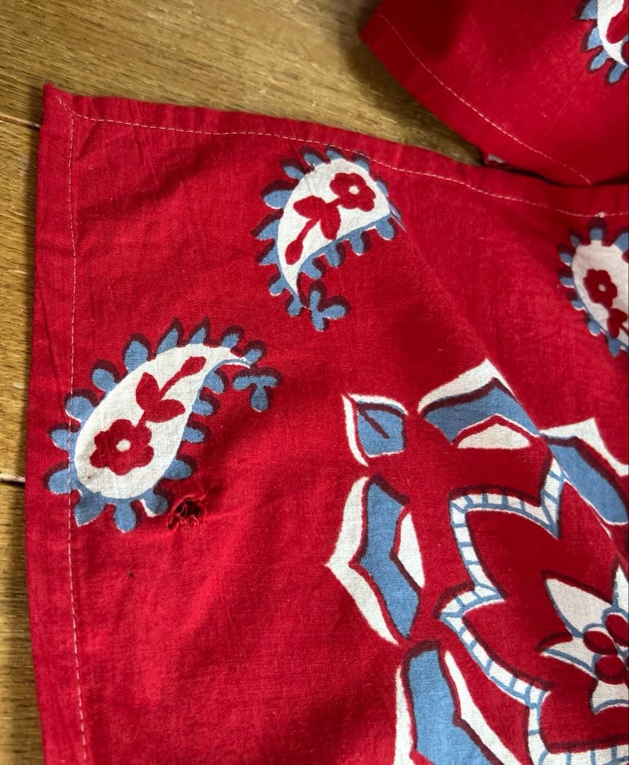 BLUE BLUE ペイズリー柄　レア　壁掛け　タペストリー大判　HRM サラサ