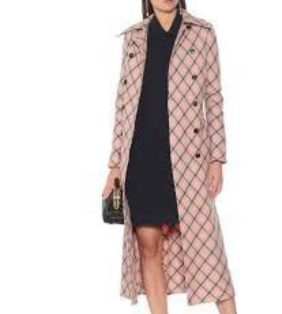 極美品 miu miu ミュウミュウ 　チェック　ロング　コート