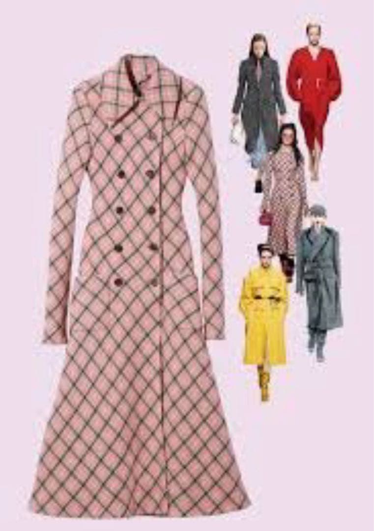 極美品 miu miu ミュウミュウ 　チェック　ロング　コート