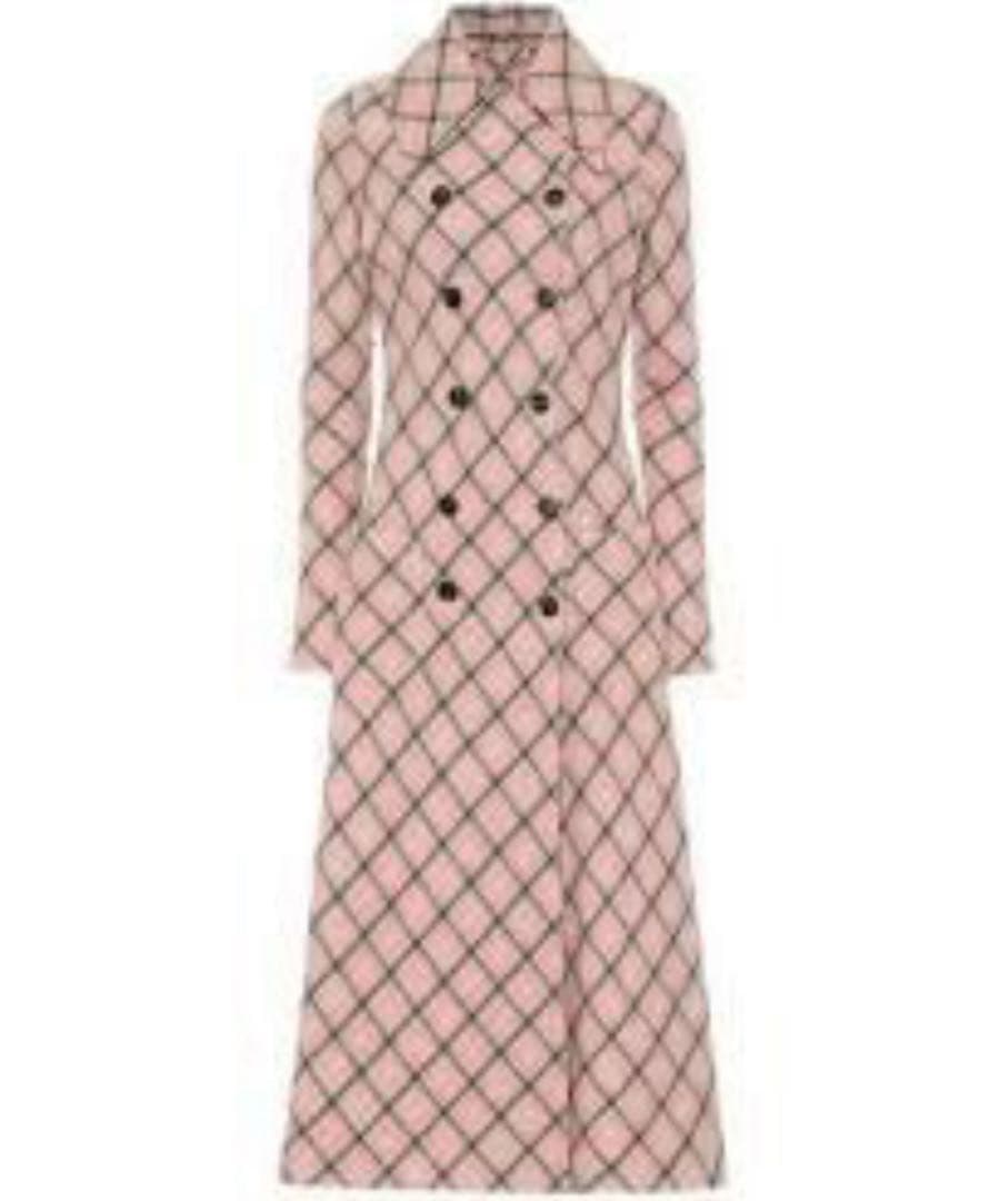 極美品 miu miu ミュウミュウ 　チェック　ロング　コート