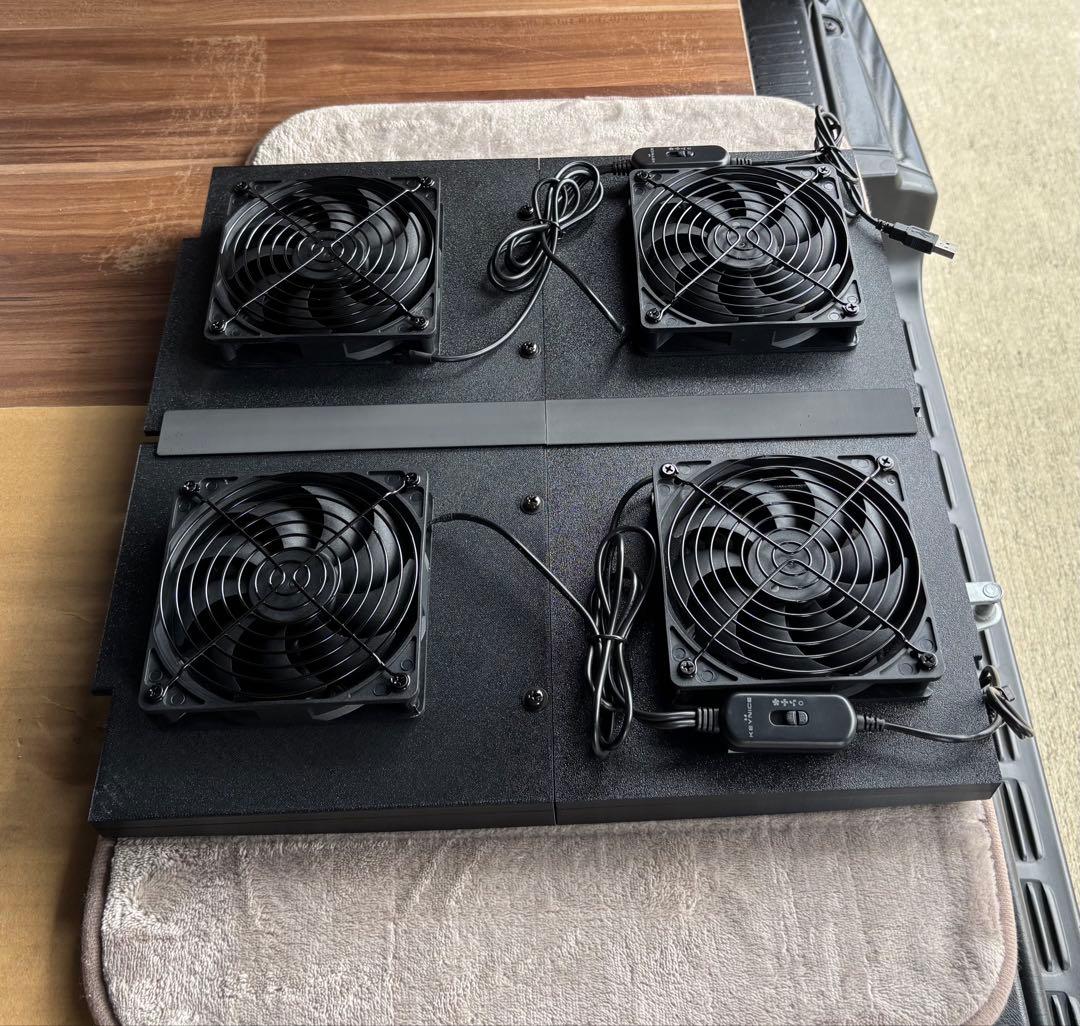 ハイエース 換気扇 ４型 〜 USBファン 4連 ルーバー ABS製 2連+2連