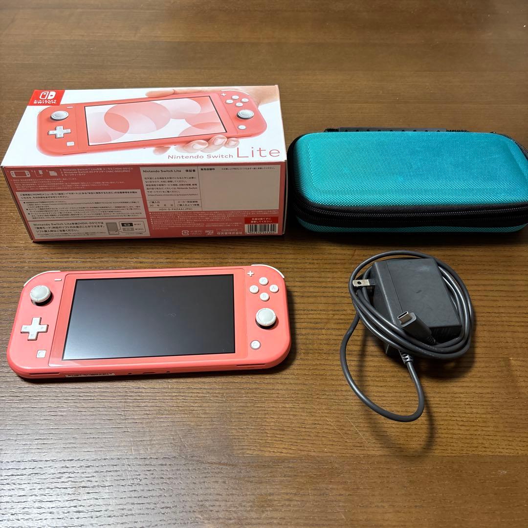 Nintendo Switch Lite コーラルピンク本体 充電器　外箱付き