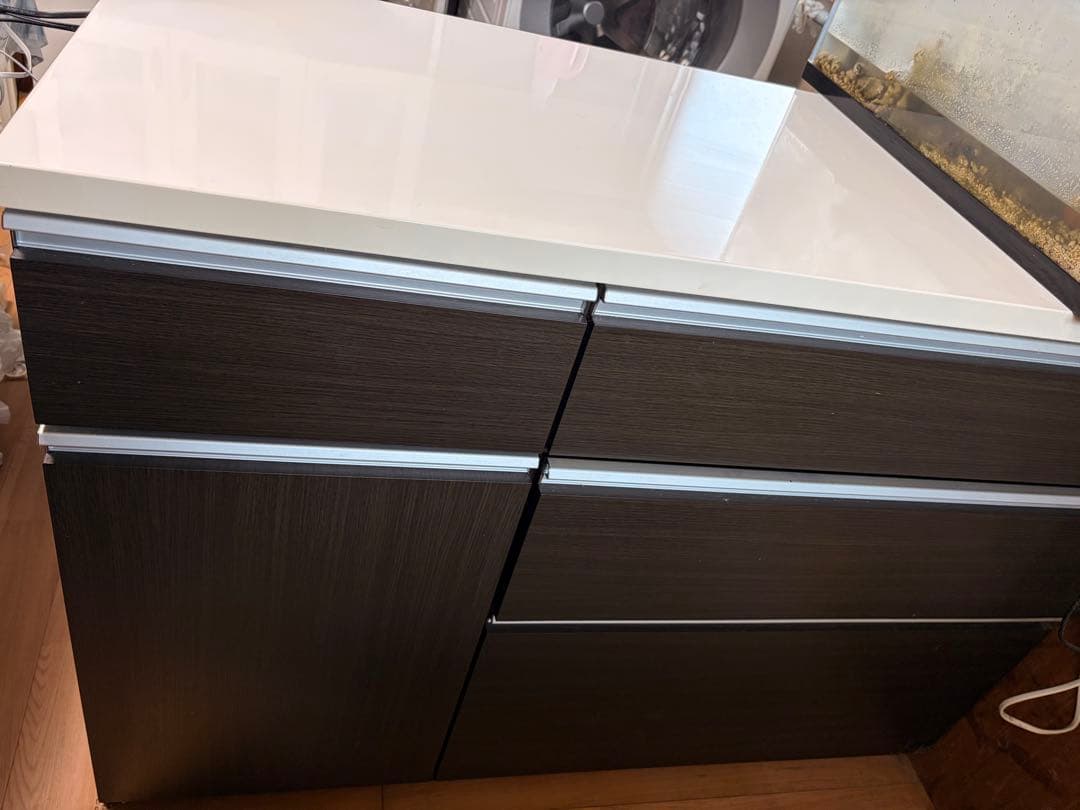 ニトリ　ダークブラウン キッチンカウンター