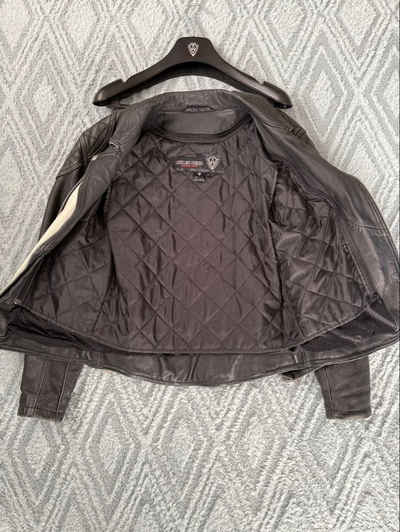 402希少L◎アレンネス レザーライダース 本革 ライティングジャケット