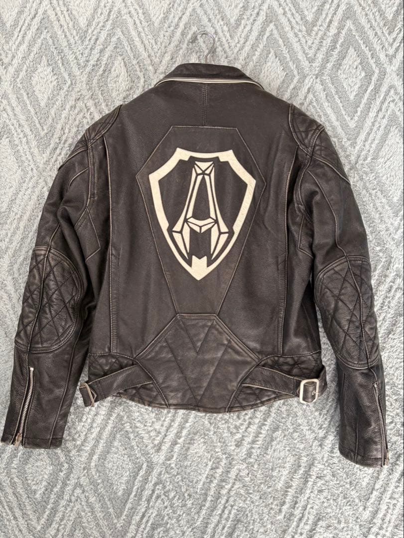 402希少L◎アレンネス レザーライダース 本革 ライティングジャケット