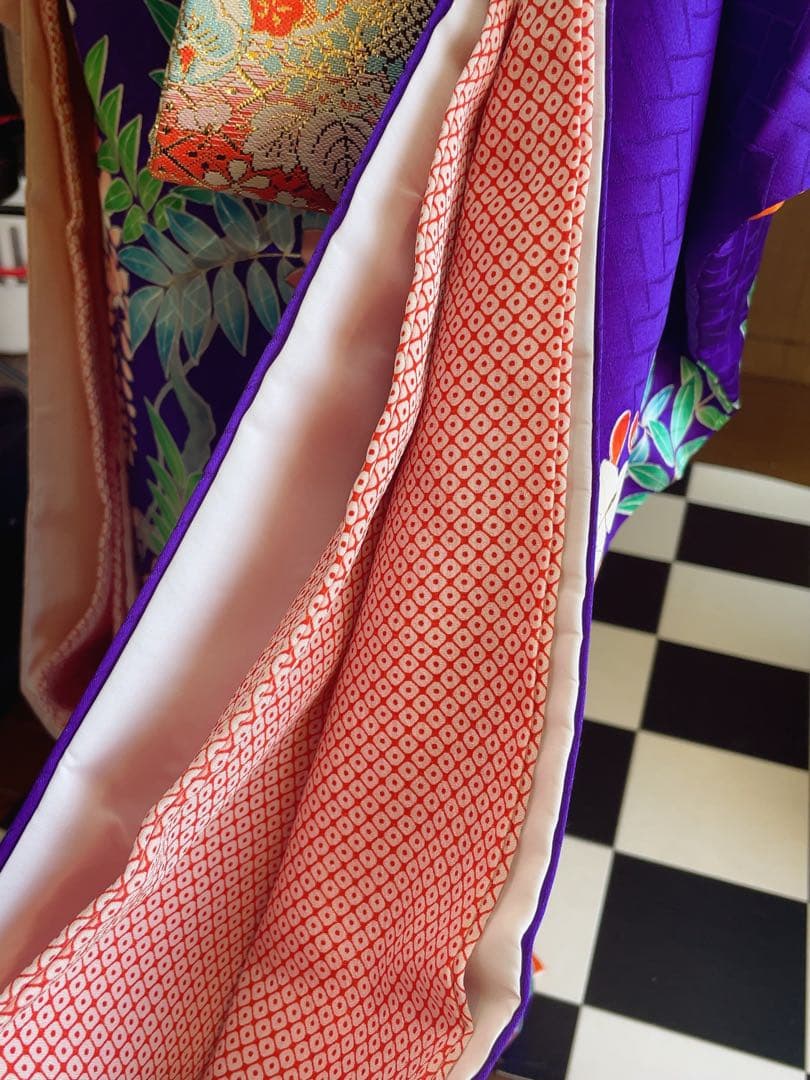 七五三7歳様フルセット紫とピンクの藤柄着物