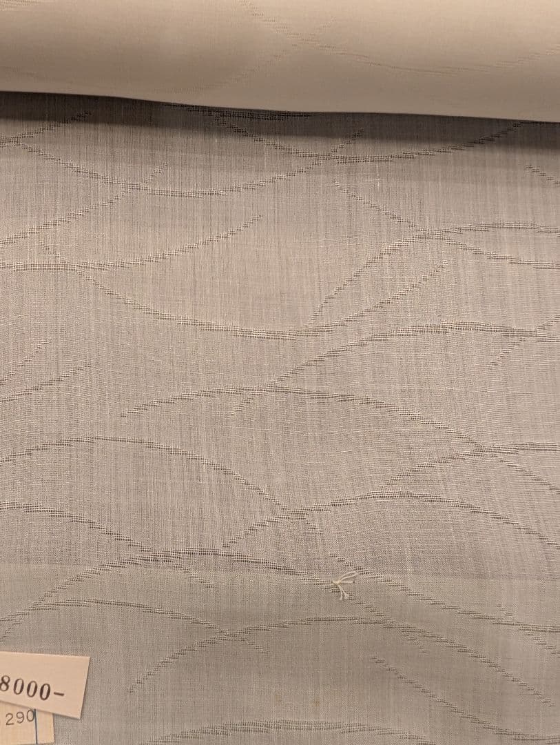 未使用保管品　着物反物　着尺小千谷襦袢地　紋紗　麻生地 100%　流水文様