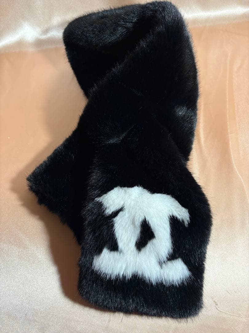 CHANELマフラー とイヤーマフ セット ブラック ノベルティ