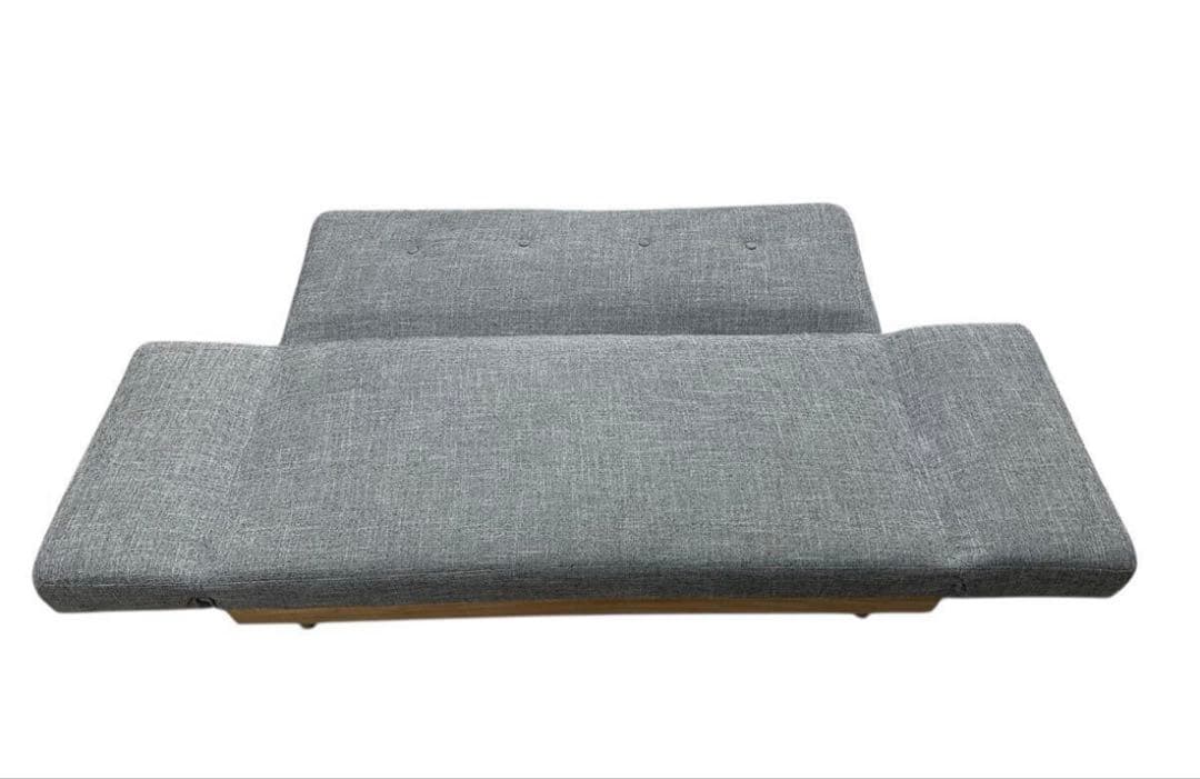 2人掛けソファ LOWYA ロウヤソファベッド天然木脚ファブリックソファー(S)