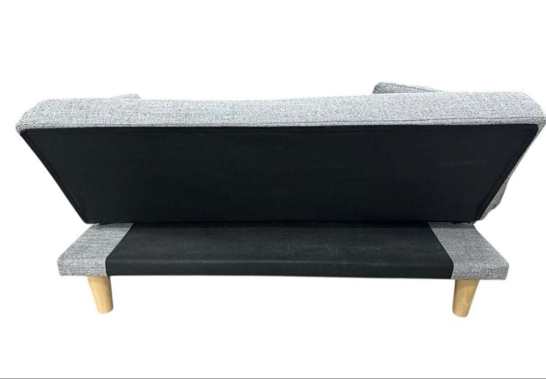 2人掛けソファ LOWYA ロウヤソファベッド天然木脚ファブリックソファー(S)