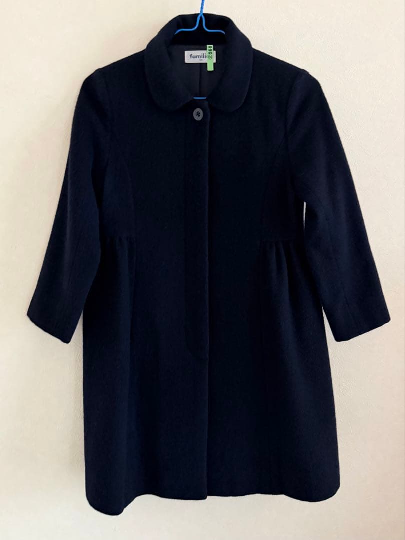 familiar⭐︎ファミリア⭐︎ネイビー ウールコート 襟付き　130㎝