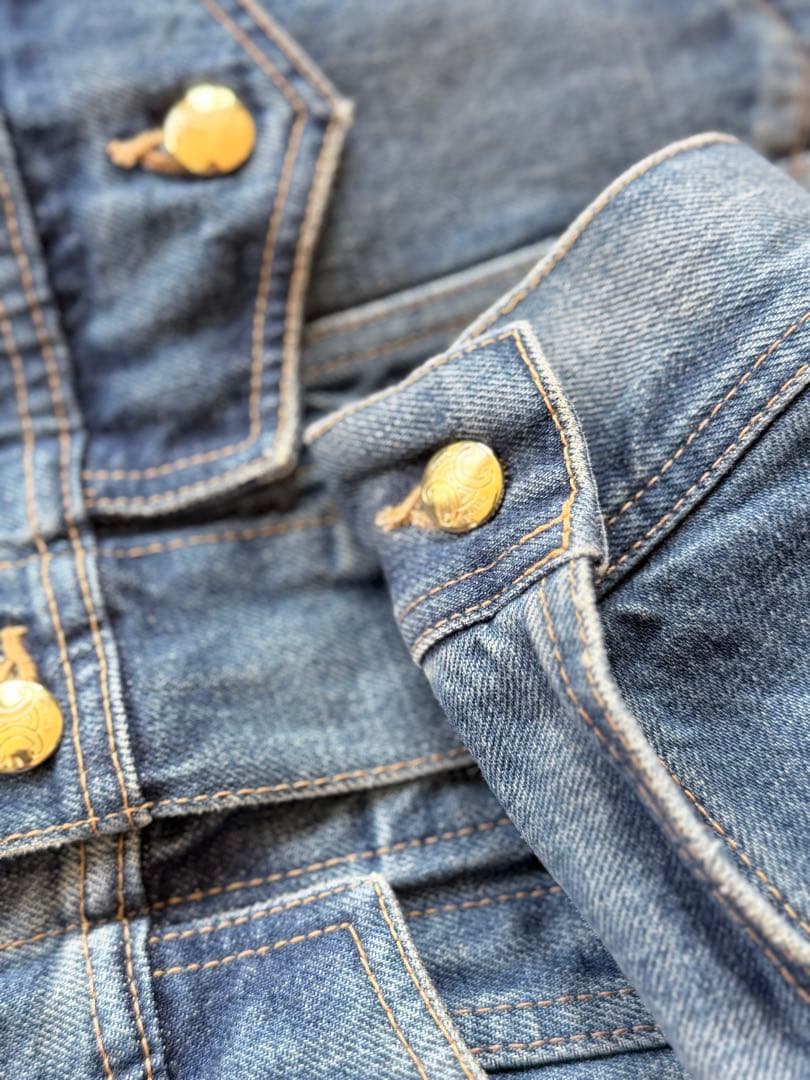 美品CELINE トラッカーデニムジャケット刺繍ロゴ