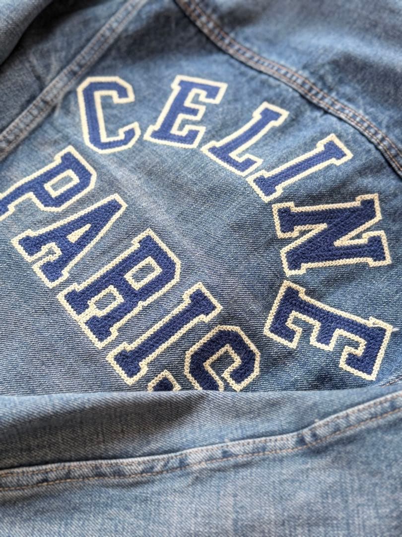 美品CELINE トラッカーデニムジャケット刺繍ロゴ
