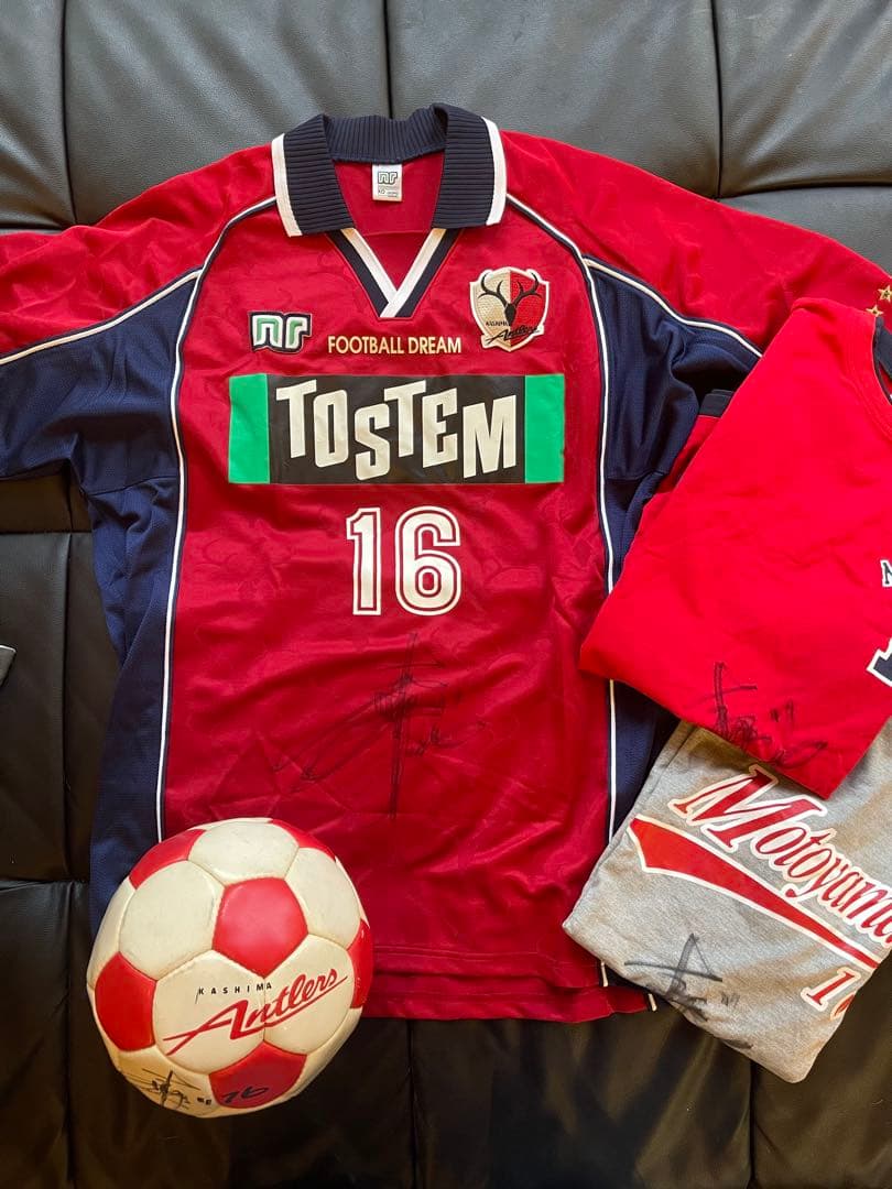 【直筆サイン】本山雅志 鹿島アントラーズ ユニフォーム 2000-2001未使用